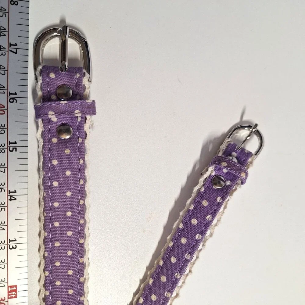 X-Small Purple Polka Dot Dog Harness Top Paw Flower Accents 2 Lot Lavender Pearl